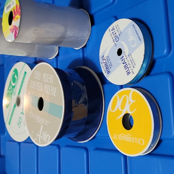 RIBBON ROLLS x6 4BLUE 2WHITE NWT - Picture 3 of 4